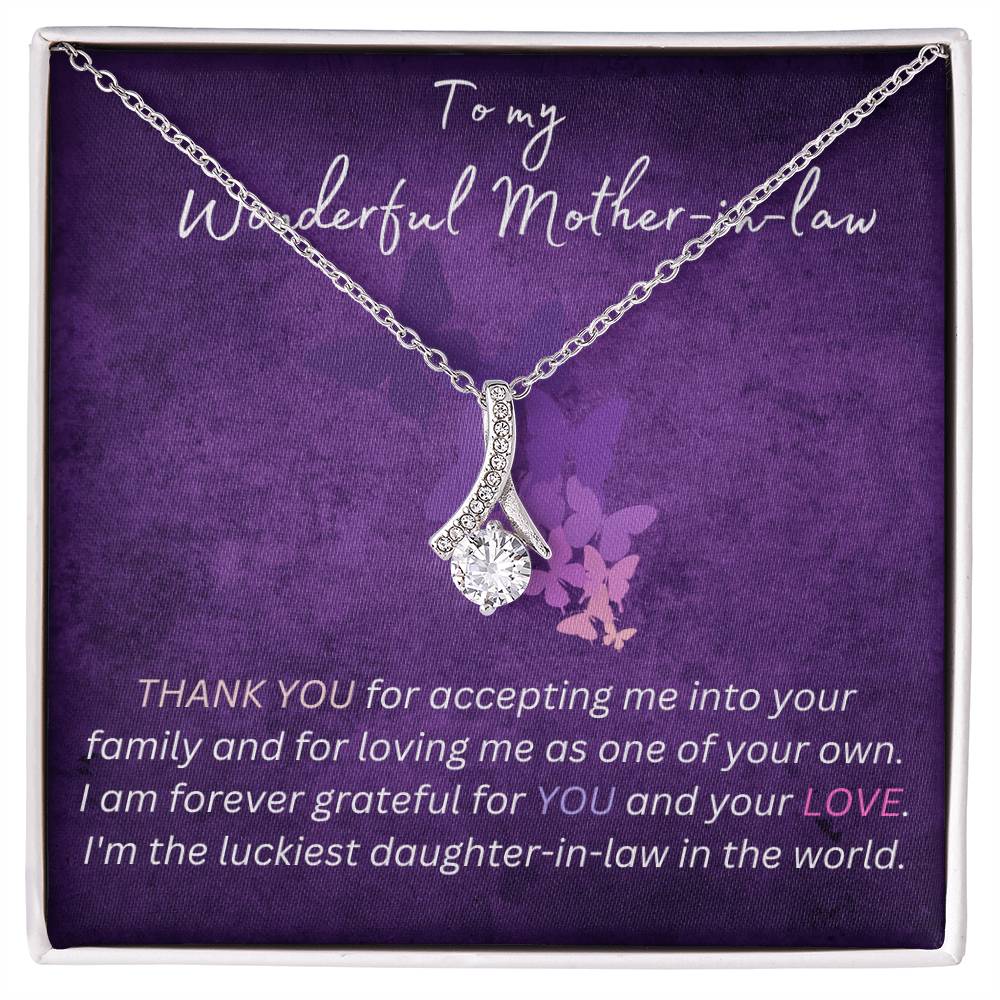 To my Wonderful Mother-in-law - Message Card Jewelry